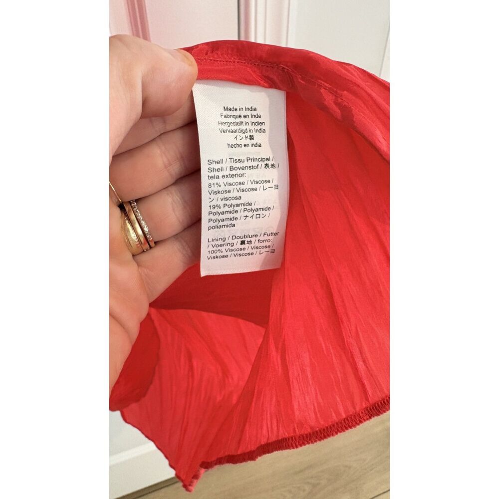 J.Crew Crinkled Ruffle Trim Dress Strawberry Pink Size XXS New - Picture 6 of 6